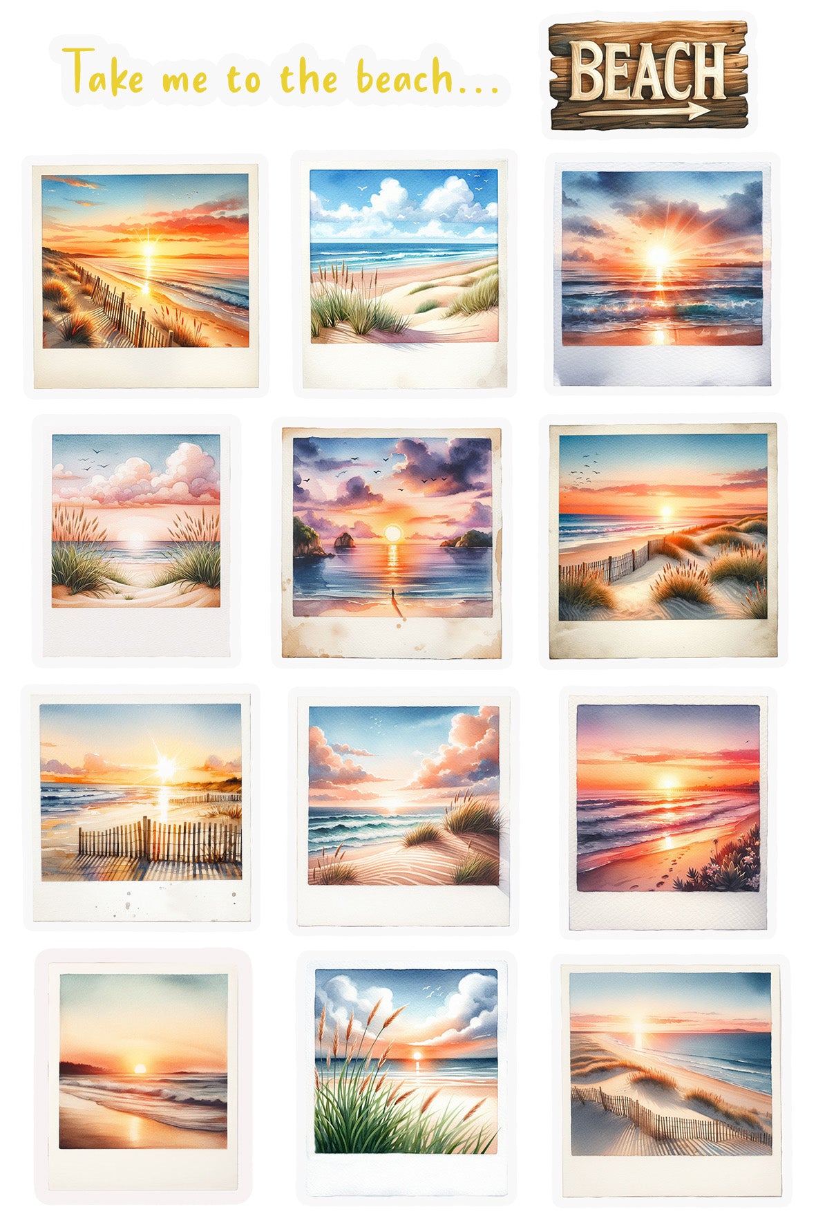 Beach Landscapes Sticker Sheet