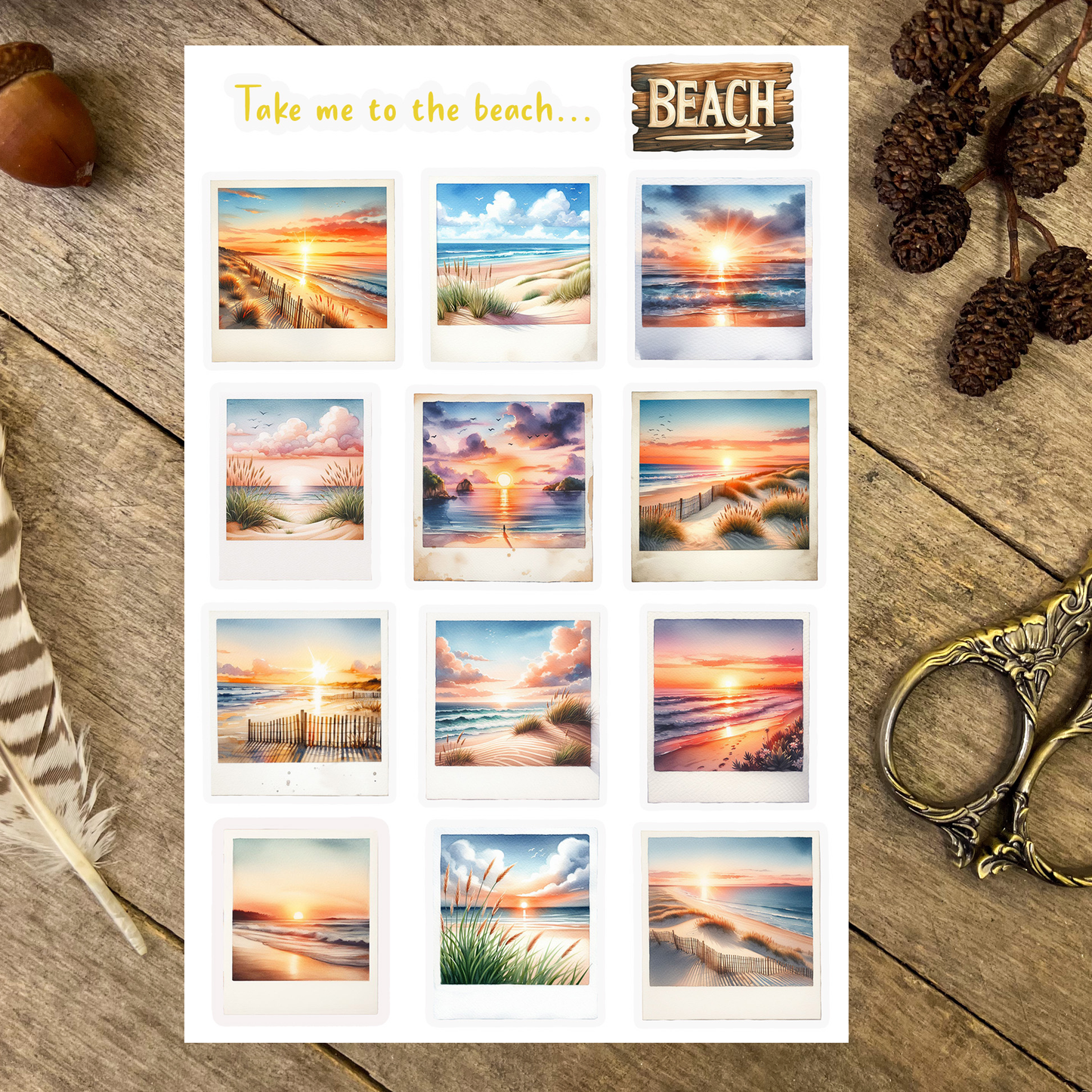 Beach Landscapes Sticker Sheet