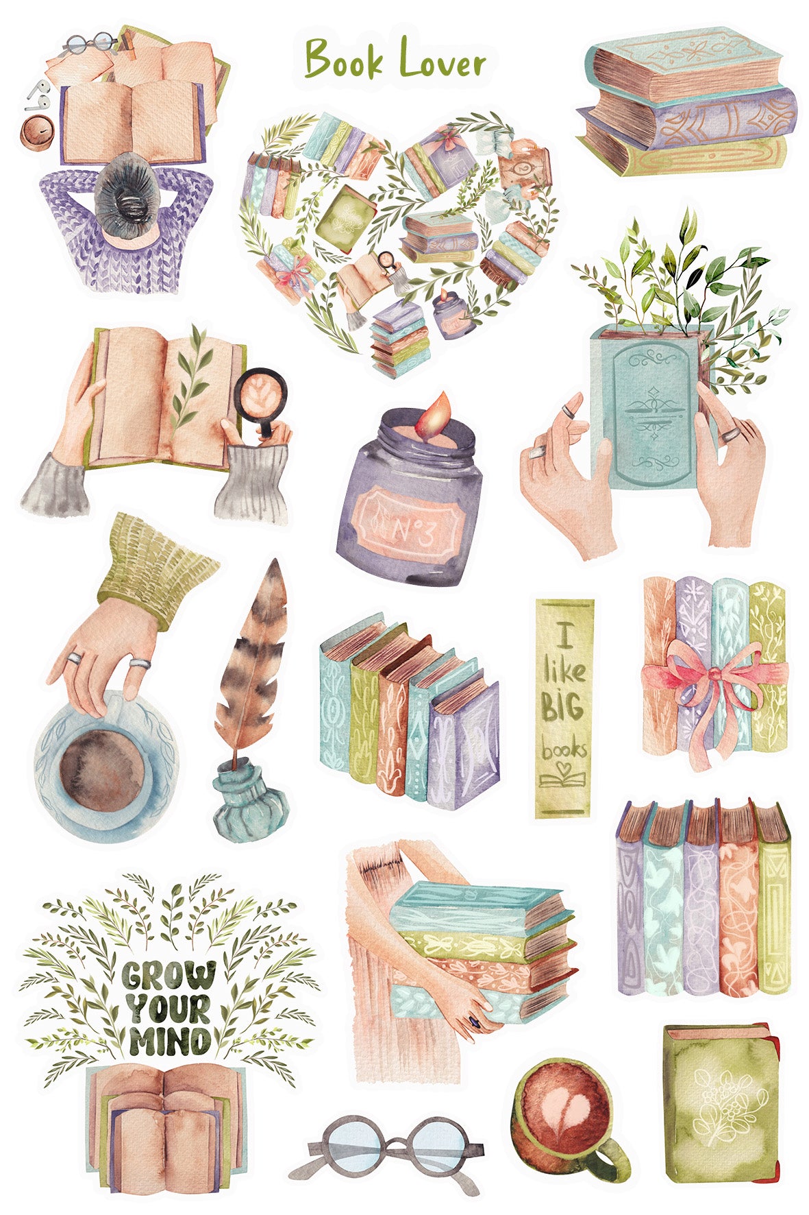 Book Lover Sticker Sheet