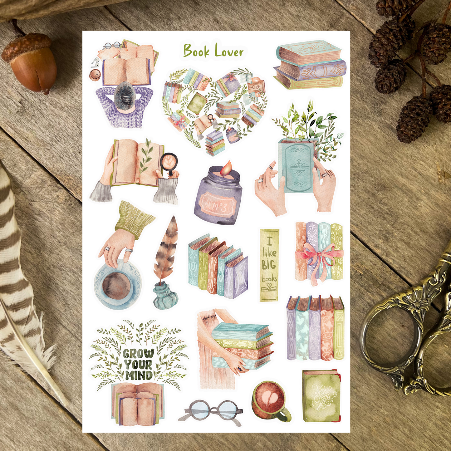 Book Lover Sticker Sheet
