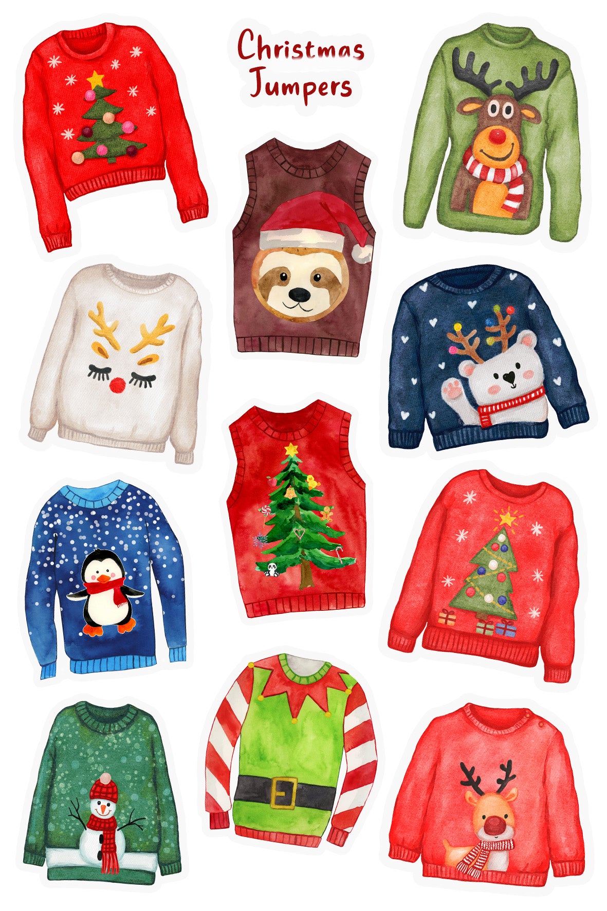 Christmas Jumper Sticker Sheet