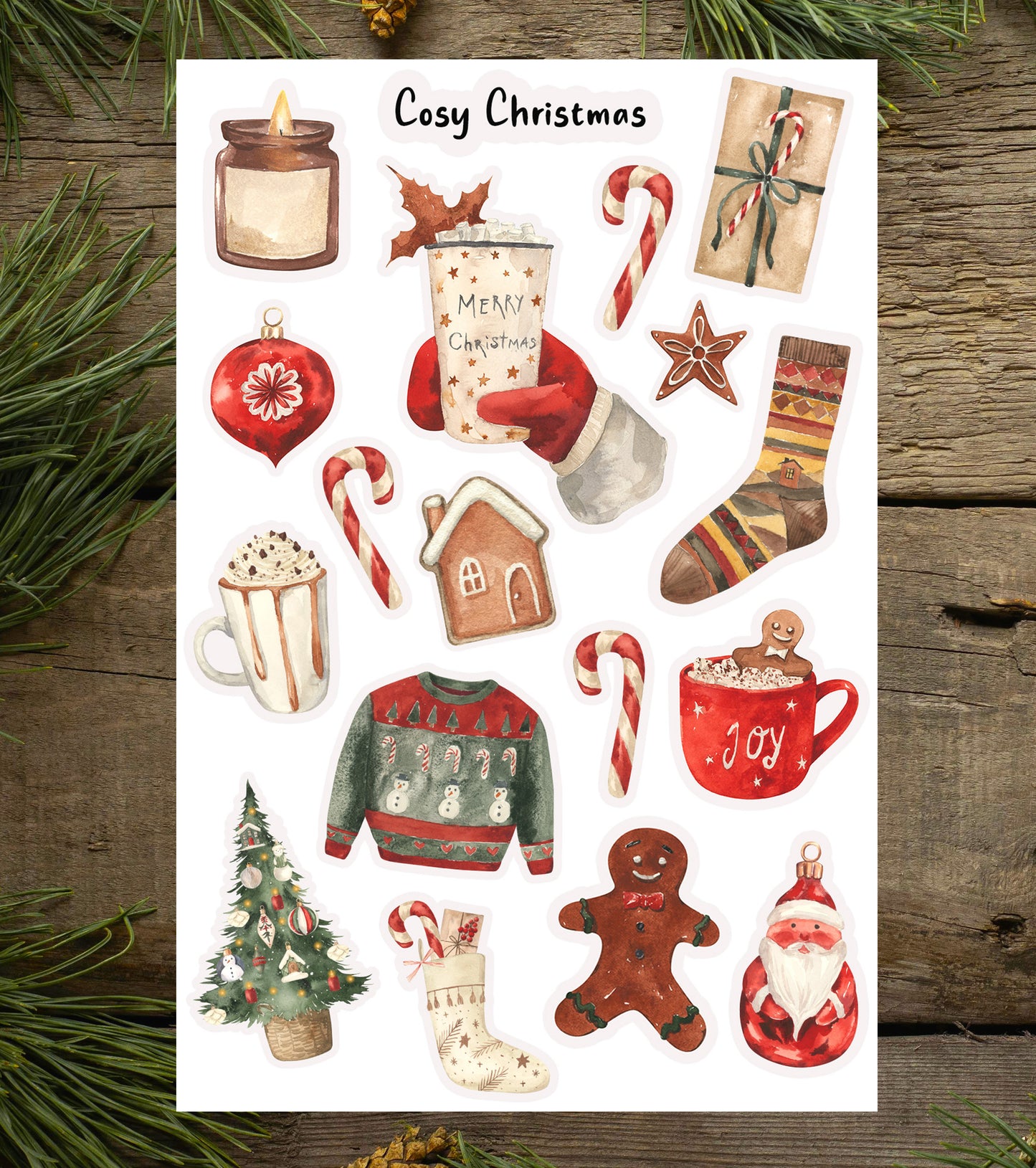 Cosy Christmas Stickers Sticker Sheet