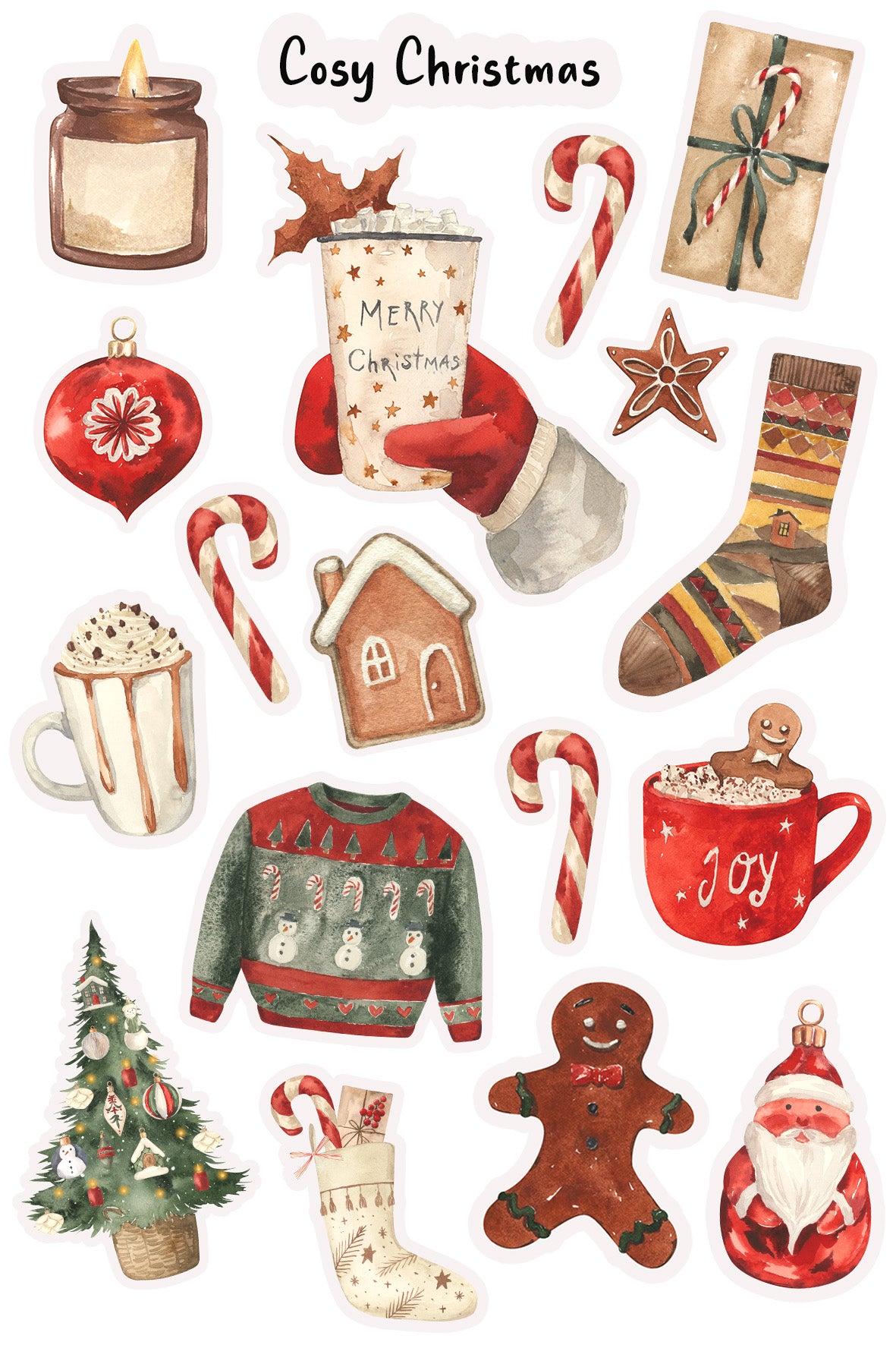 Cosy Christmas Stickers Sticker Sheet