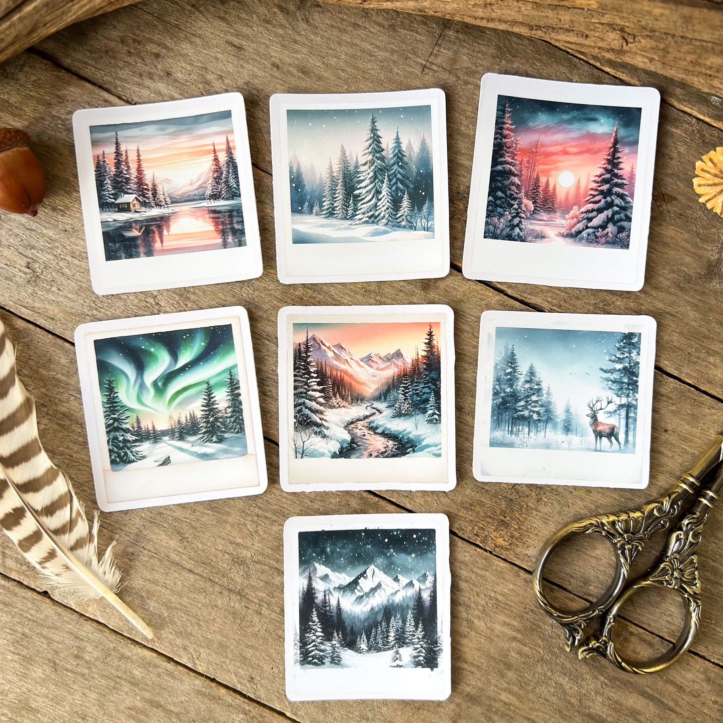 Winter Wonderland Landscapes Sticker Pack