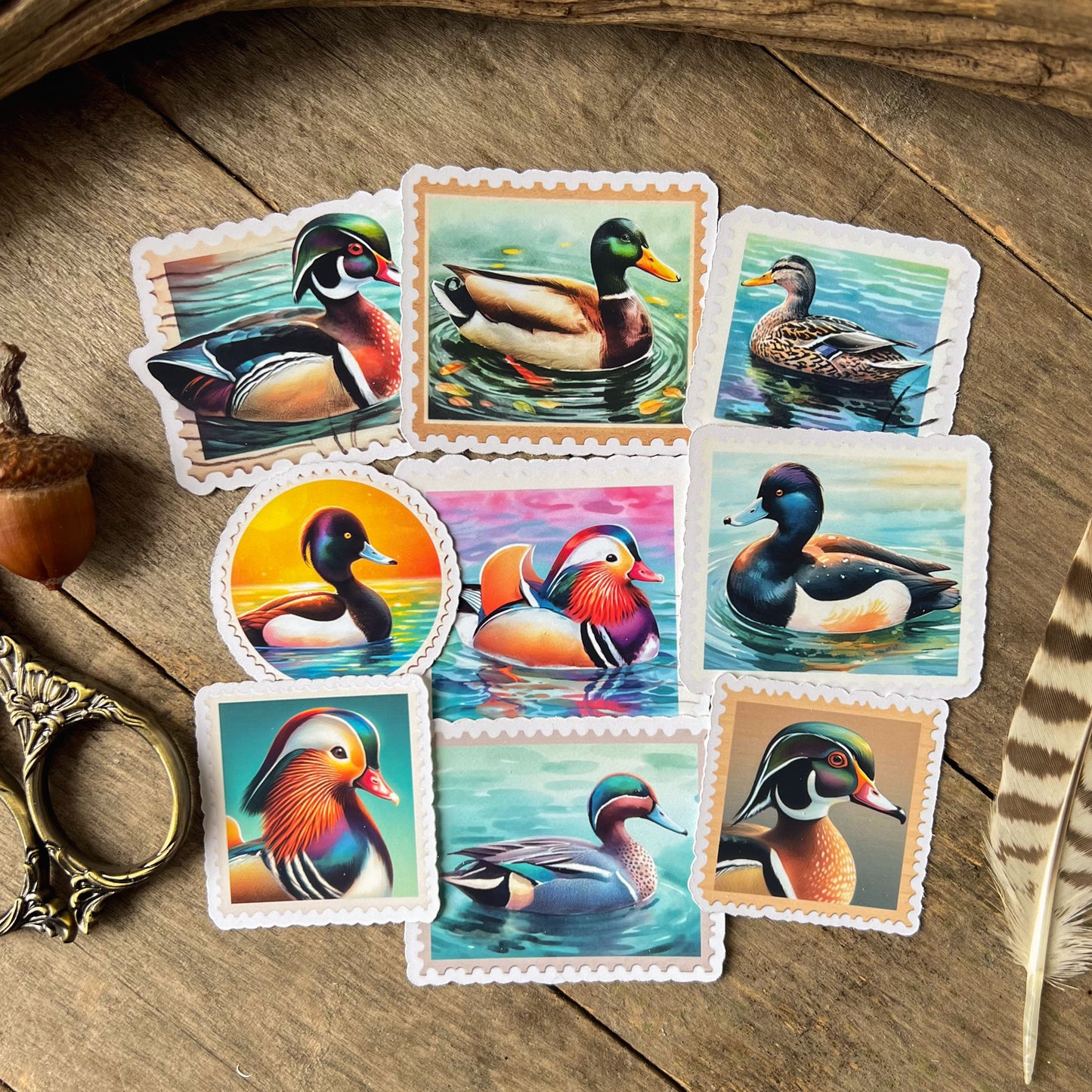 British Ducks Stamps Sticker Pack