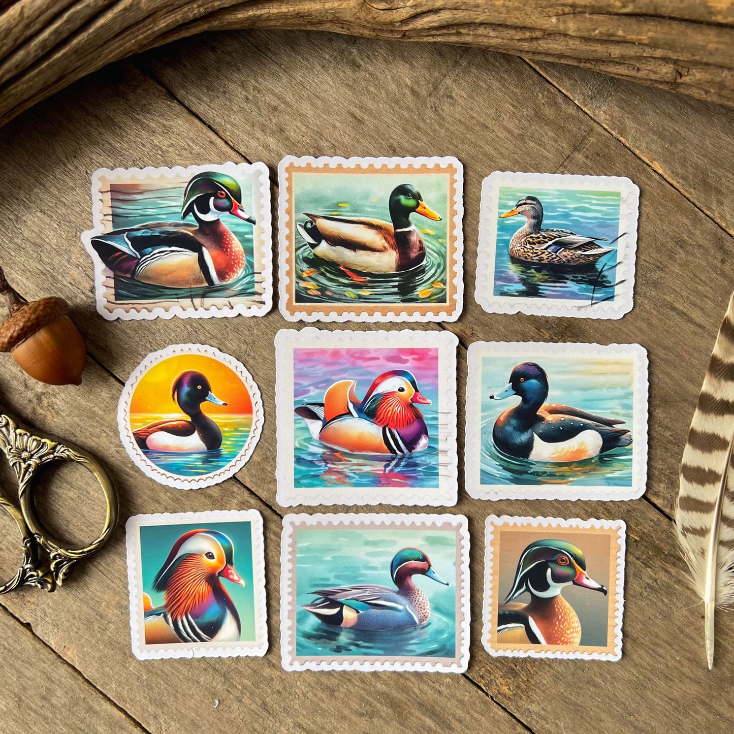 British Ducks Stamps Sticker Pack