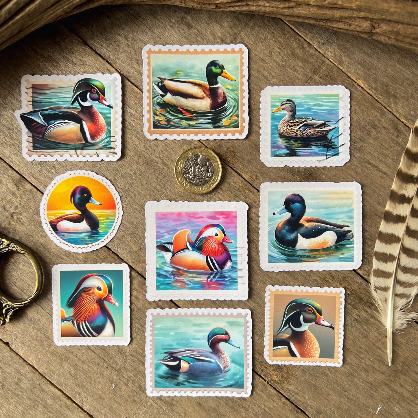 British Ducks Stamps Sticker Pack