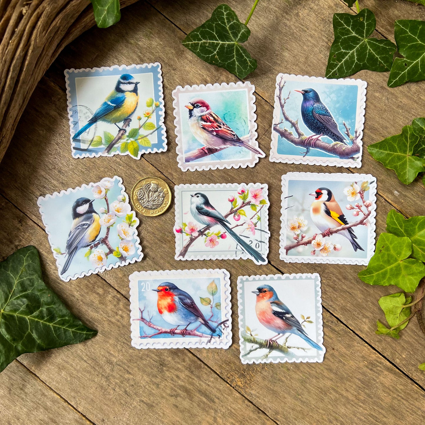 British Garden Birds Stamps Stickers
