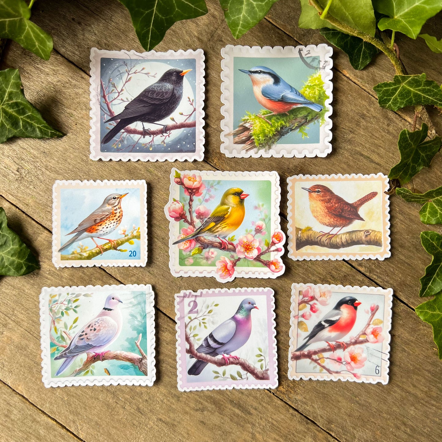 British Garden Birds Stamps Stickers 2