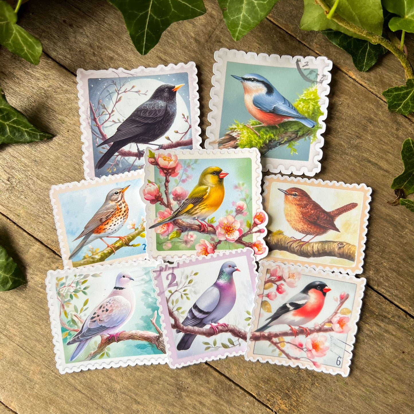 British Garden Birds Stamps Stickers 2