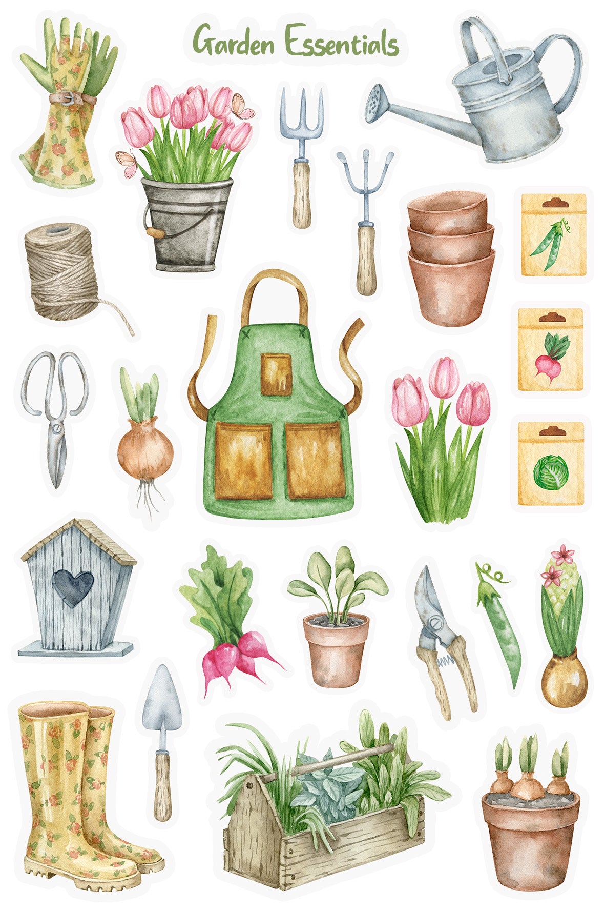 Gardening Essentials Sticker Sheet