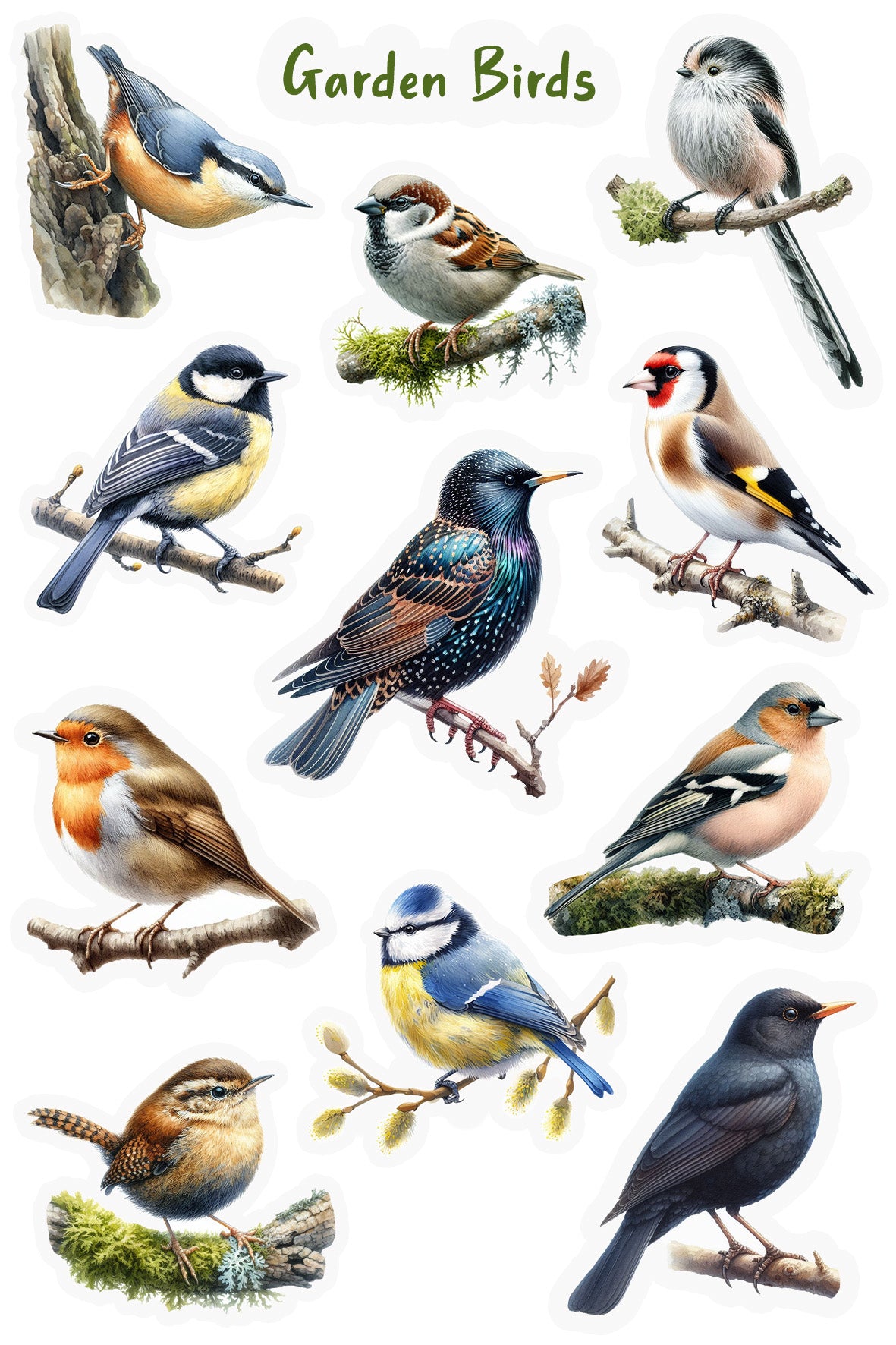 Garden Birds Sticker Sheet