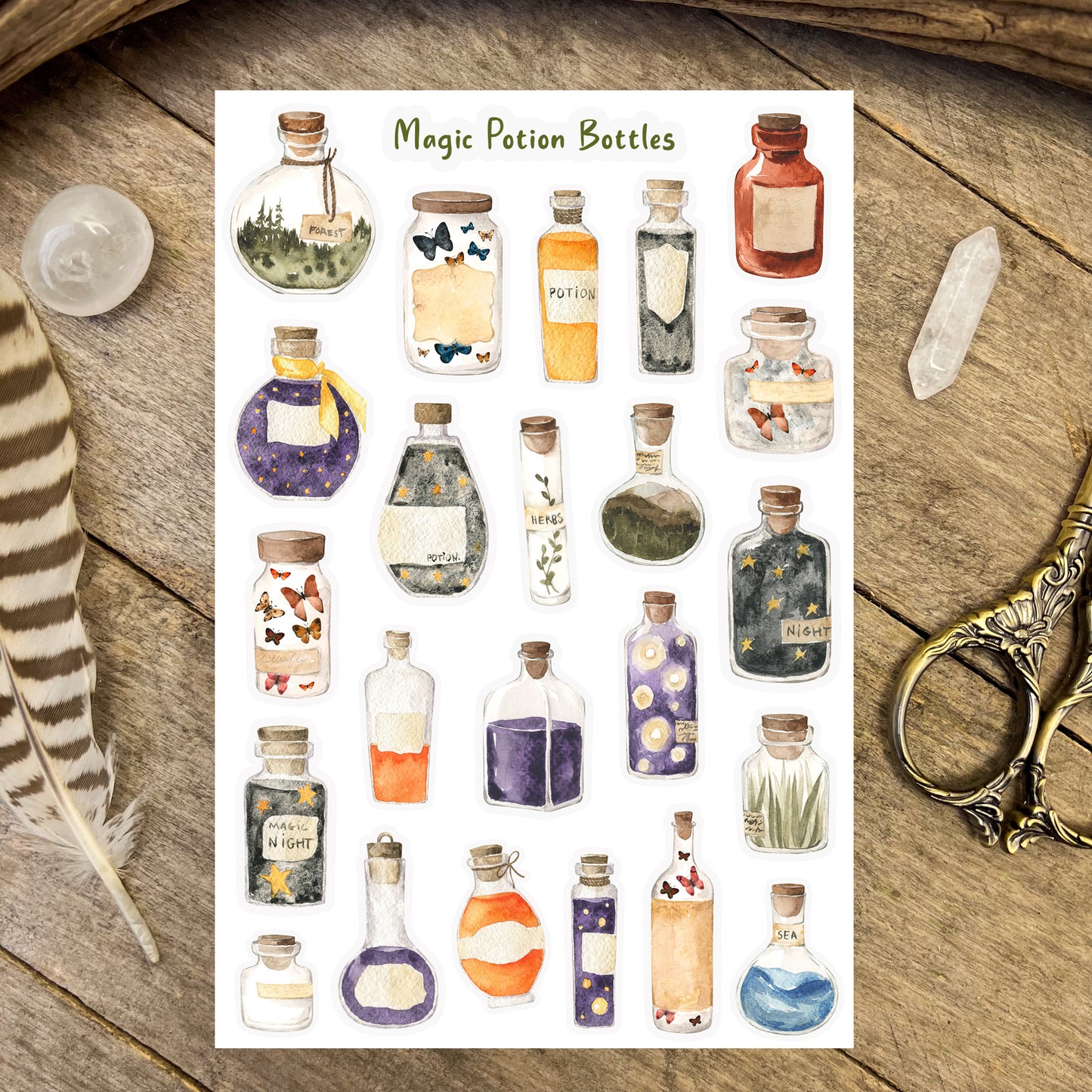 Magic Potions Bottles Sticker Sheet