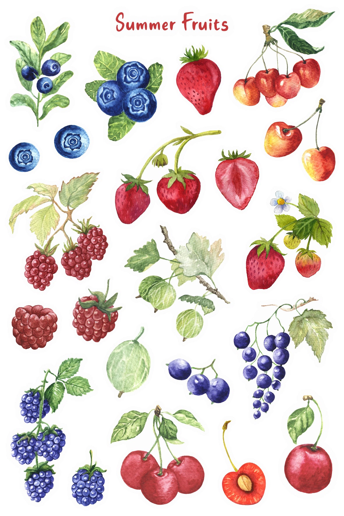 Summer Fruits Stickers