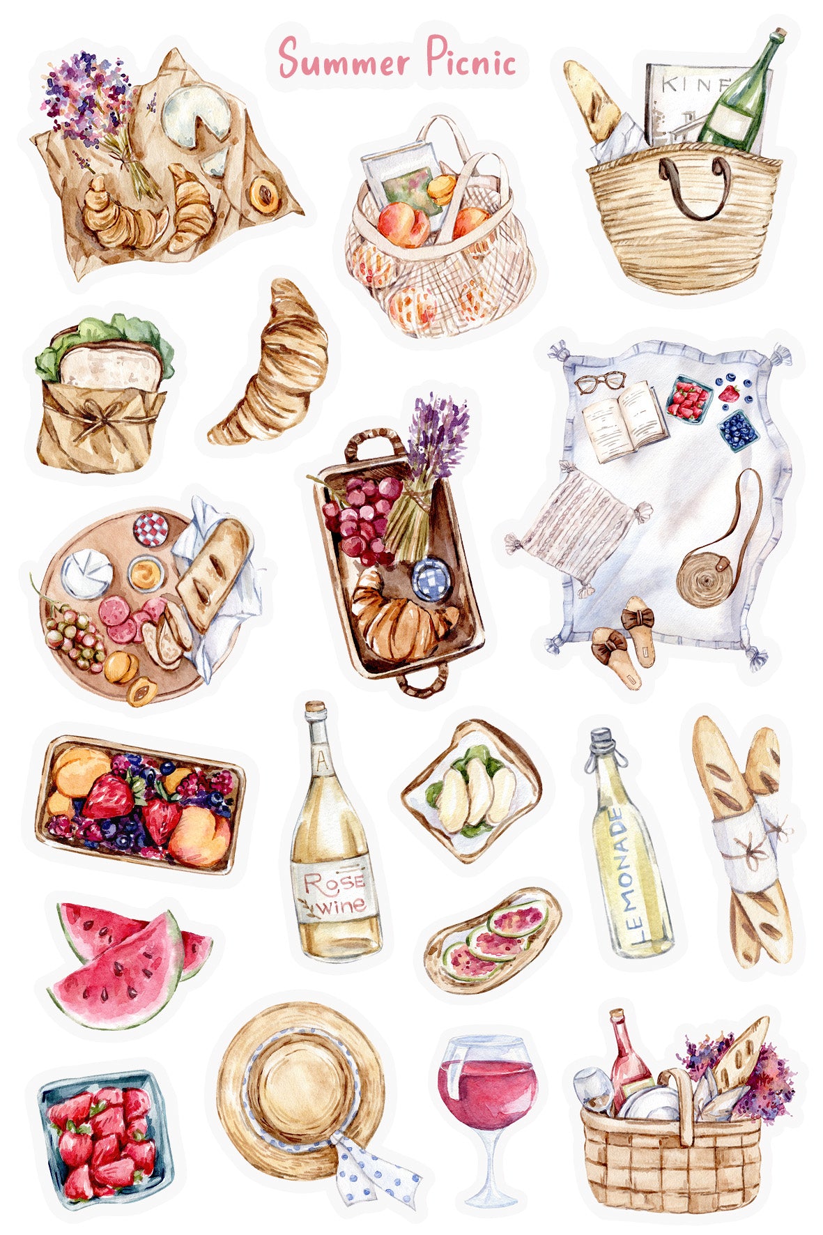 Summer Picnic Sticker Sheet