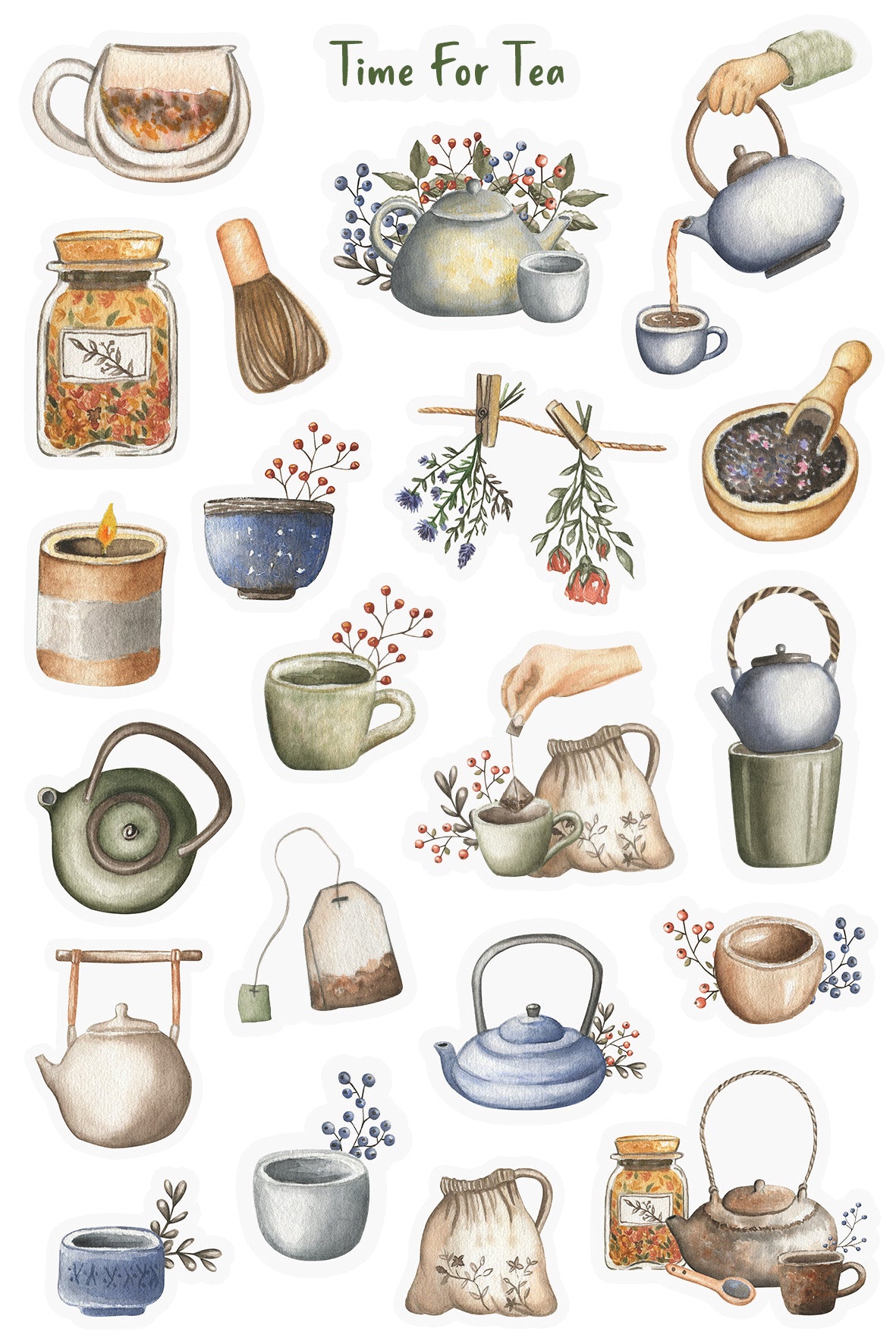 Tea Drinking Time For Tea Sticker Sheet