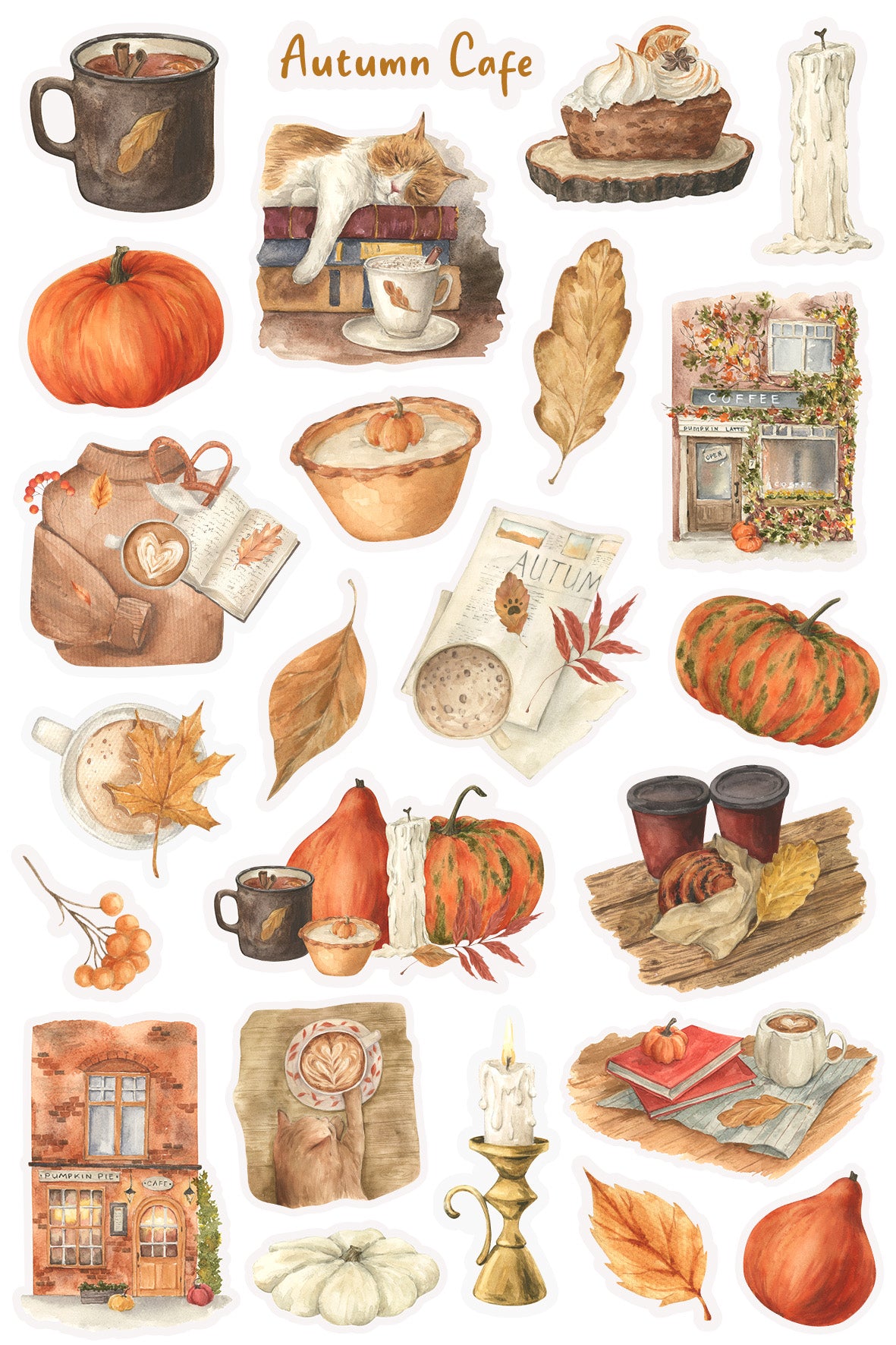 Autumn Cafe Sticker Sheet