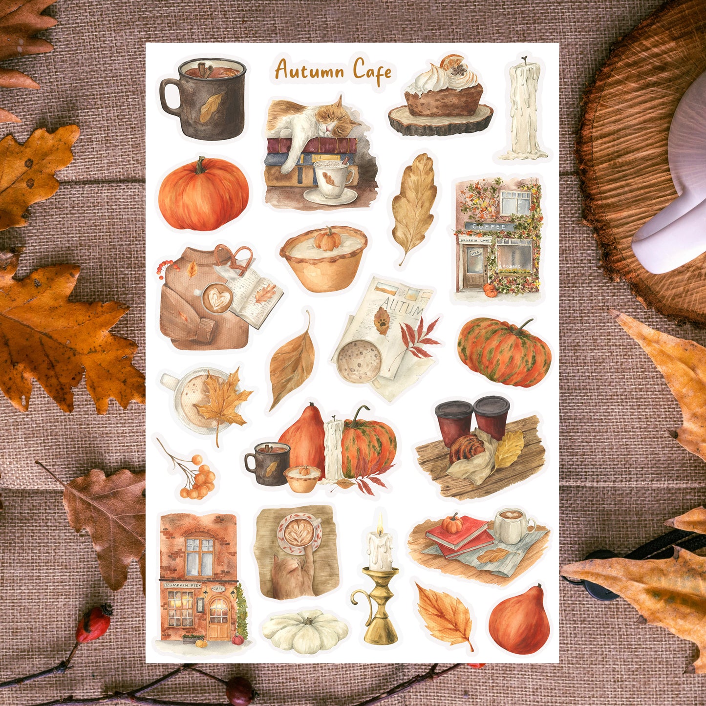 Autumn Cafe Sticker Sheet