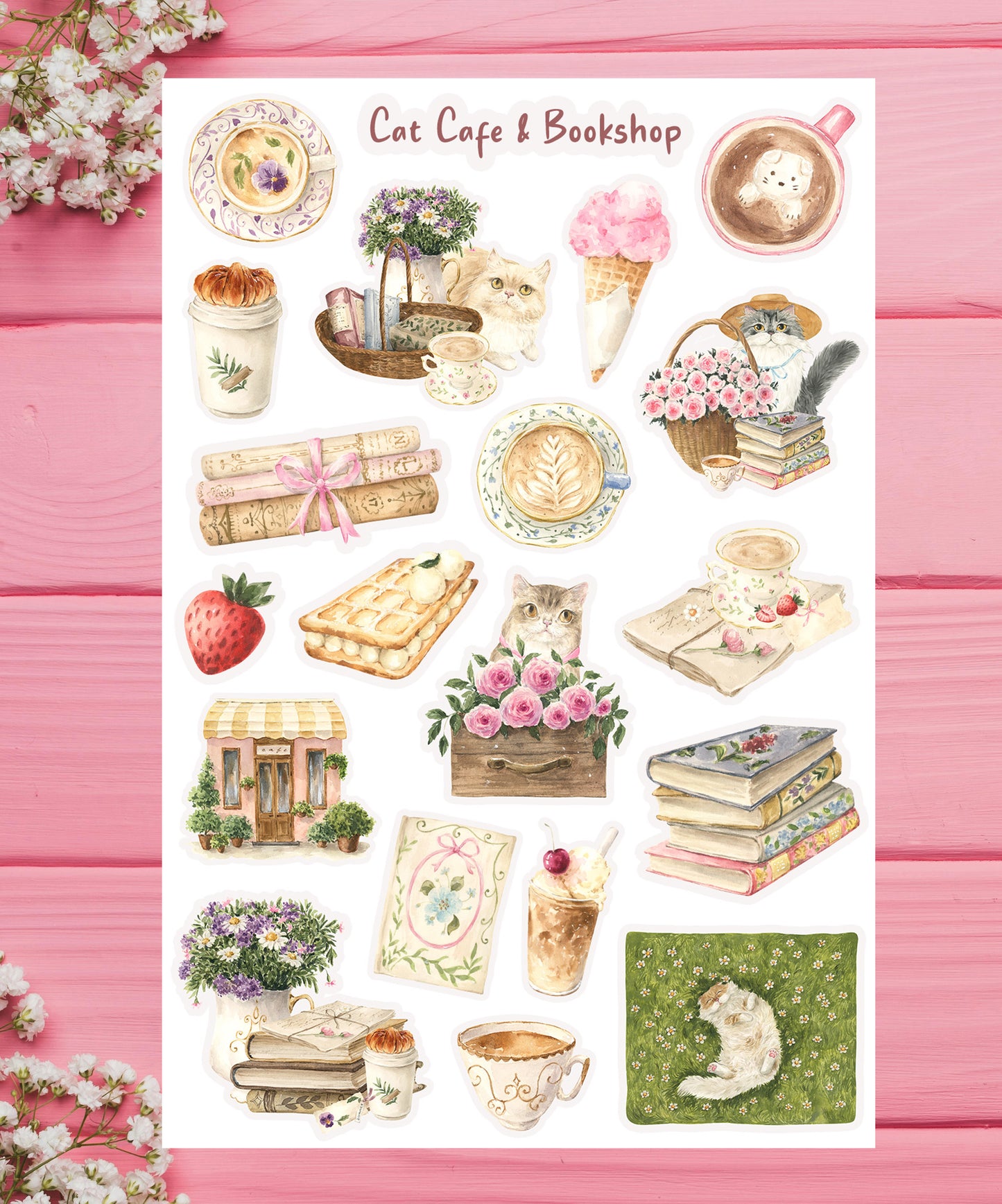 Cat Cafe Sticker Sheet