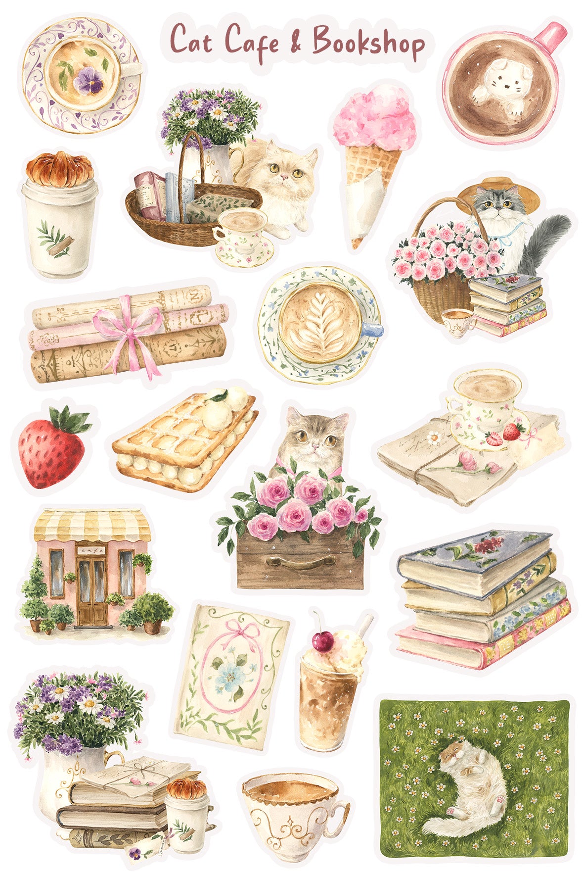 Cat Cafe Sticker Sheet