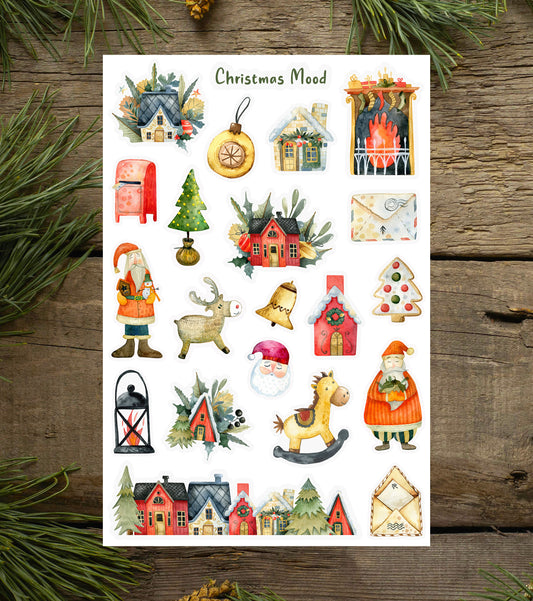 Christmas Mood Festive Themed Sticker Sheet