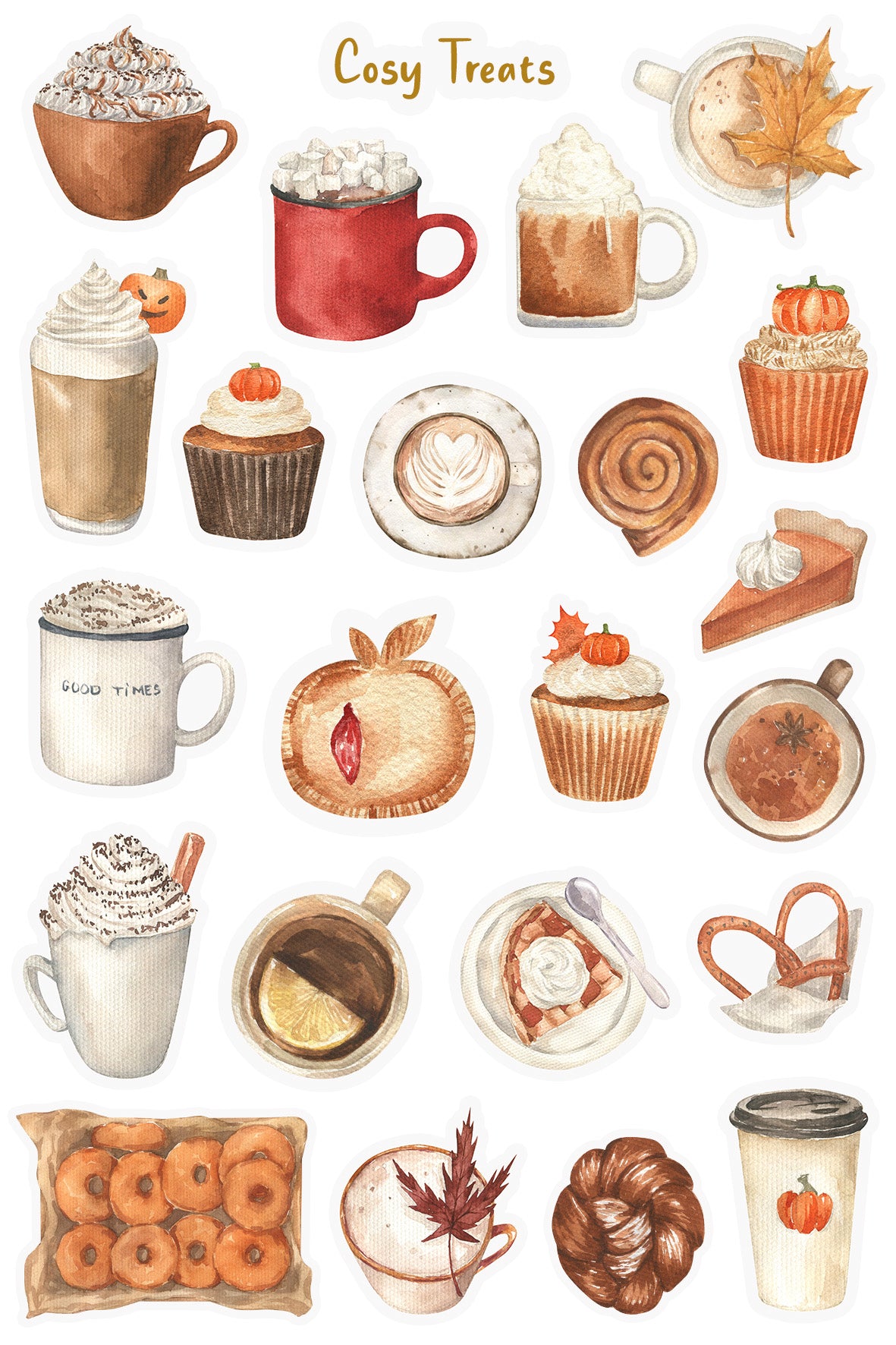 Cosy Autumn Treats Sticker Sheet