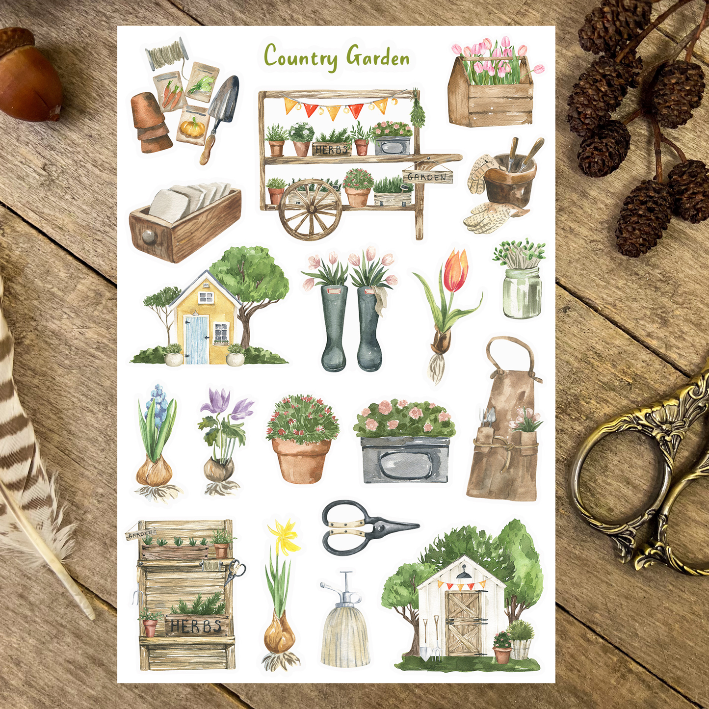 Country Garden Sticker Sheet