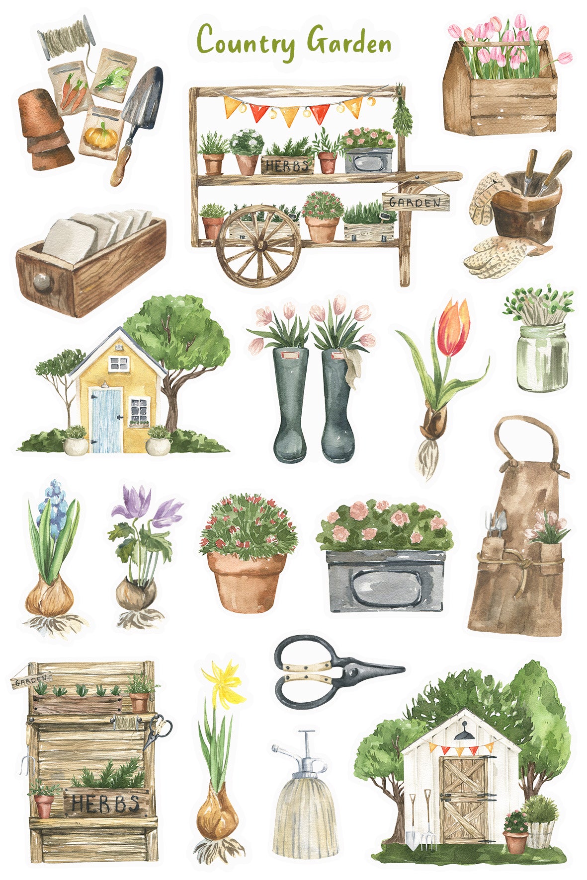 Country Garden Sticker Sheet