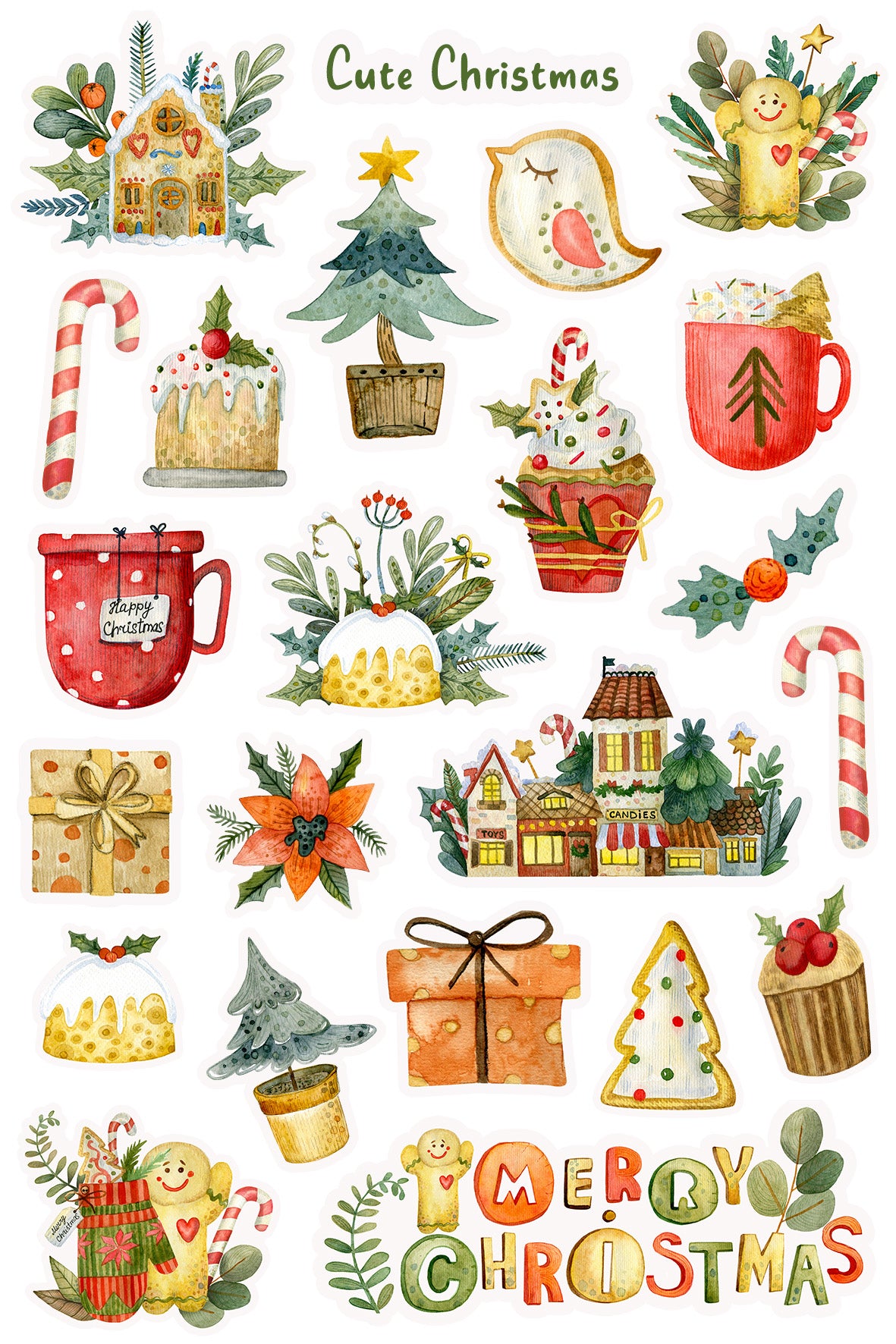 Cute Christmas Sticker Sheet