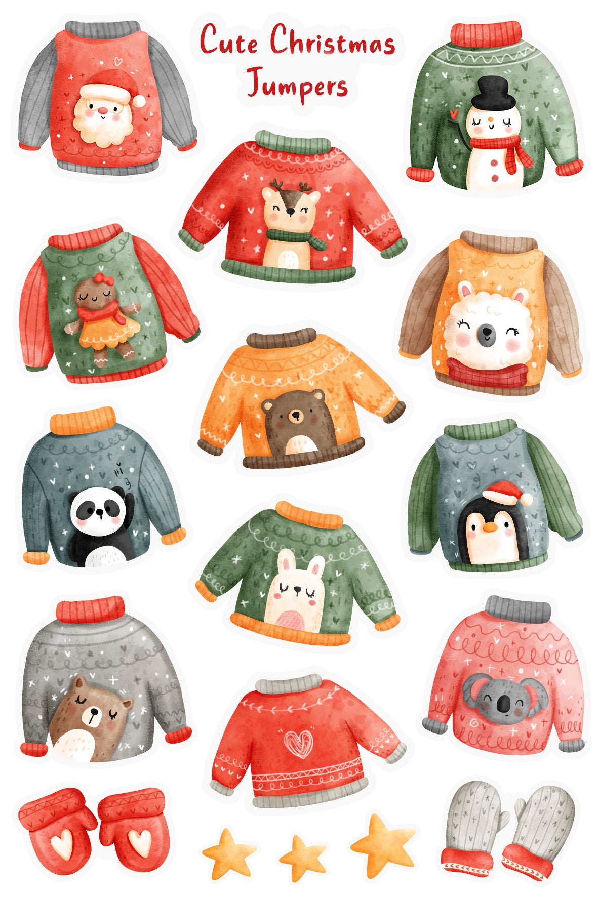 Christmas Jumper Sticker Sheet