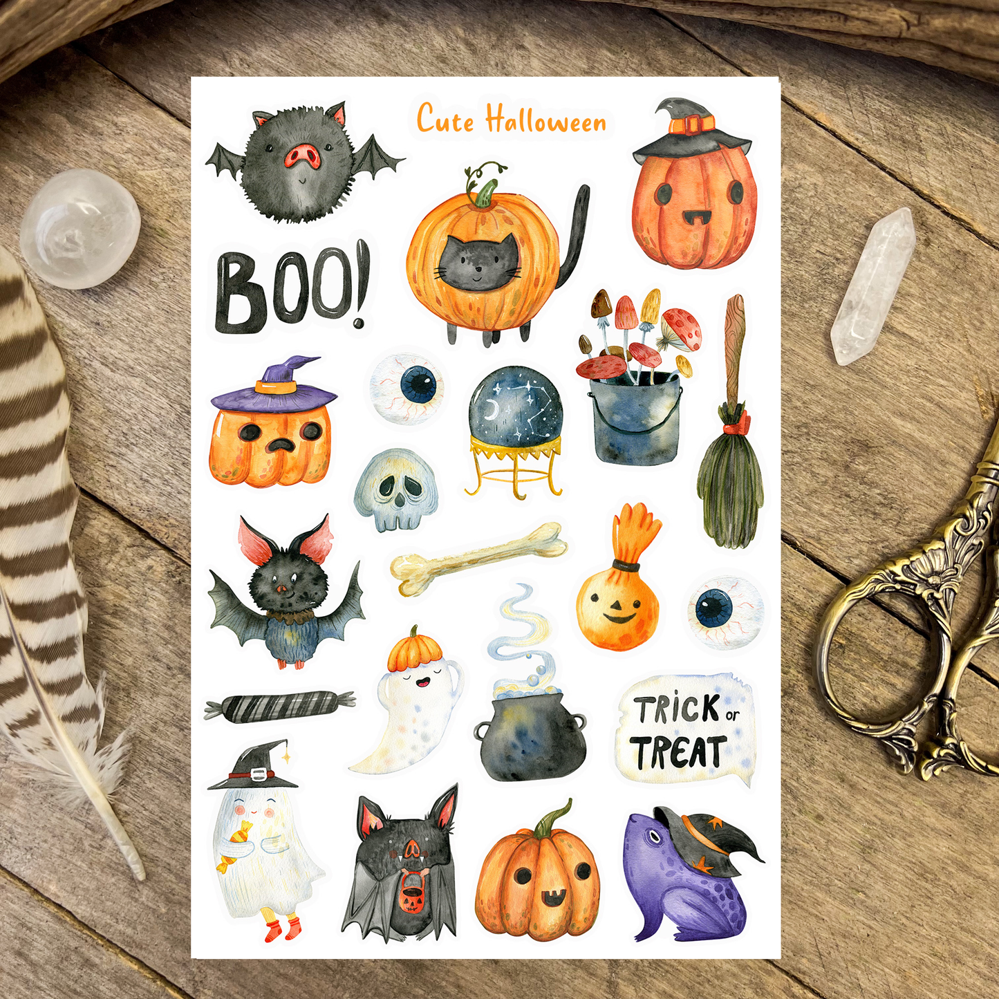 Cute Halloween Stickers Sticker Sheet
