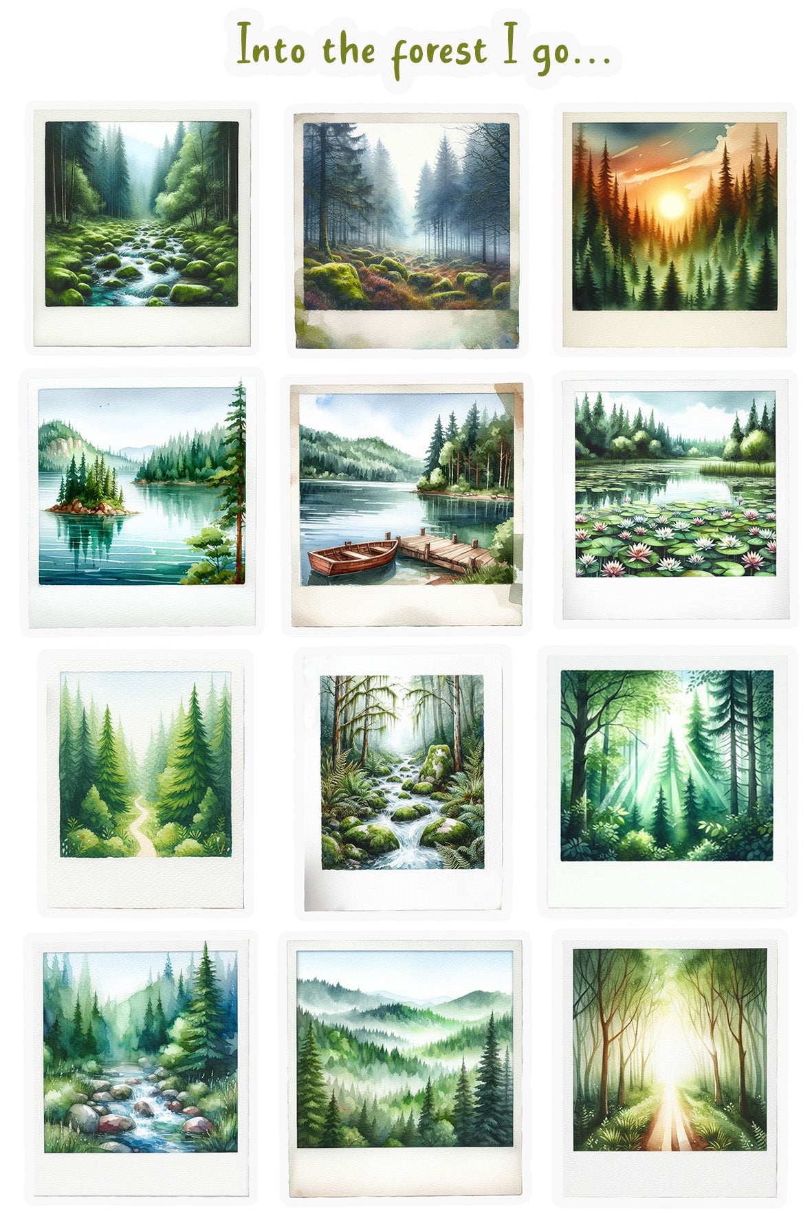 Forest Landscapes Sticker Sheet