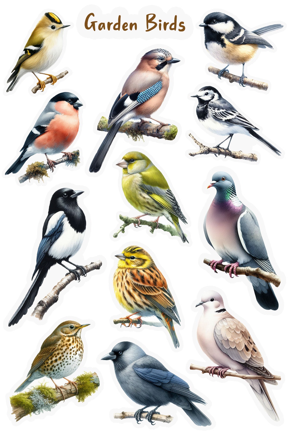 Garden Birds Sticker Sheet 2