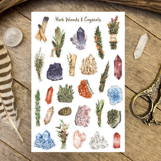 Herb Wands and Crystals Sticker Sheet
