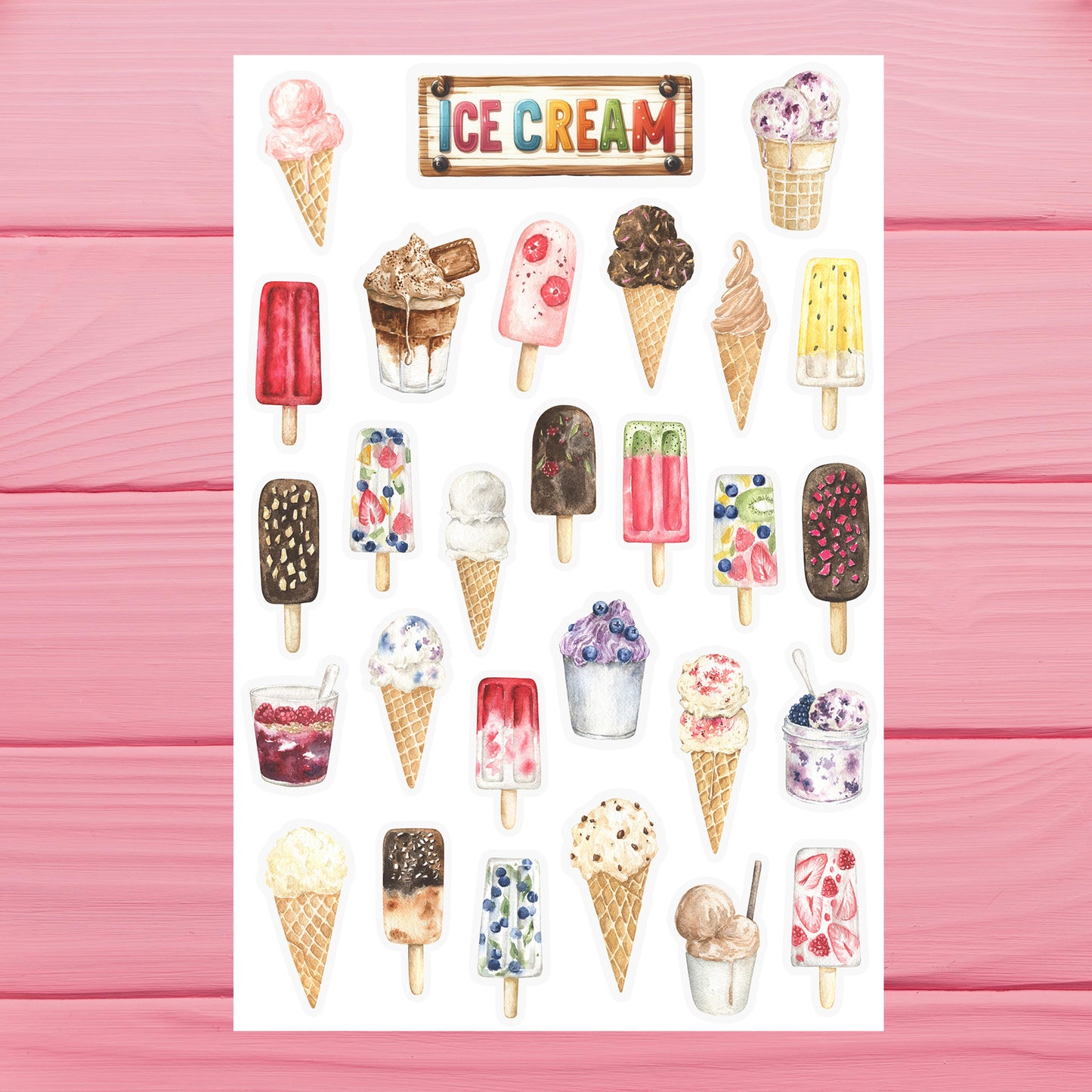 Ice Cream Sticker Sheet