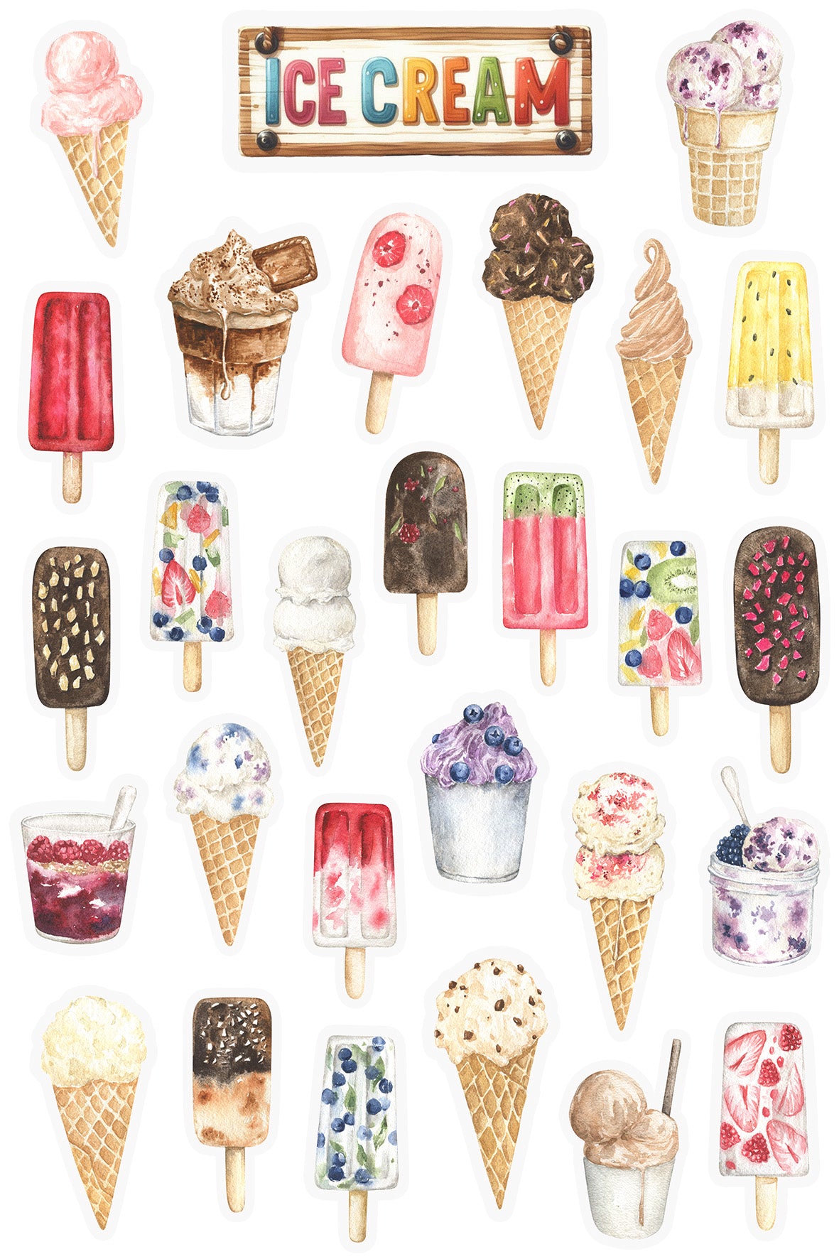 Ice Cream Sticker Sheet