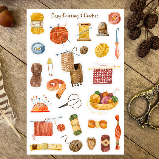 Knitting and Crochet Sticker Sheet