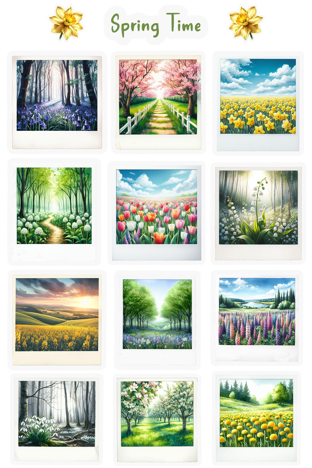 Spring Time Landscapes Sticker Sheet