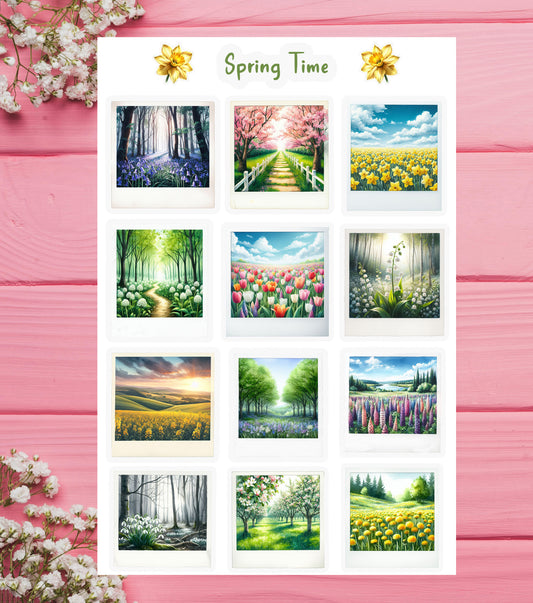 Spring Time Landscapes Sticker Sheet