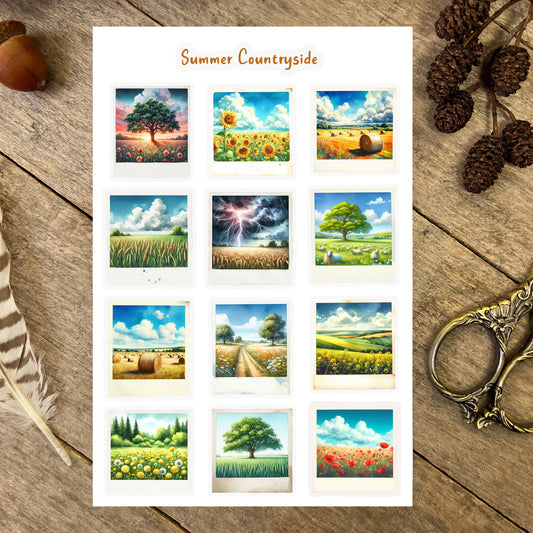 Summer Countryside Polaroids Sticker Sheet