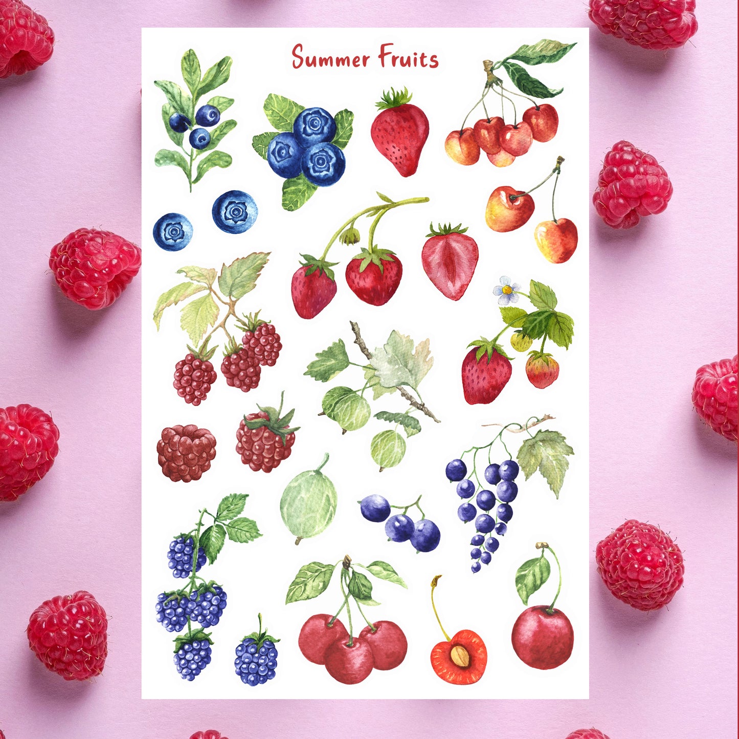 Summer Fruits Stickers
