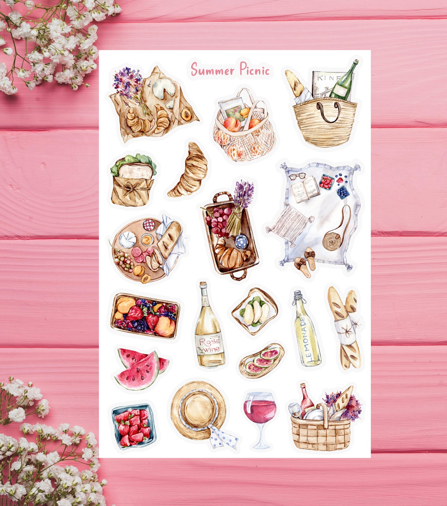 Summer Picnic Sticker Sheet