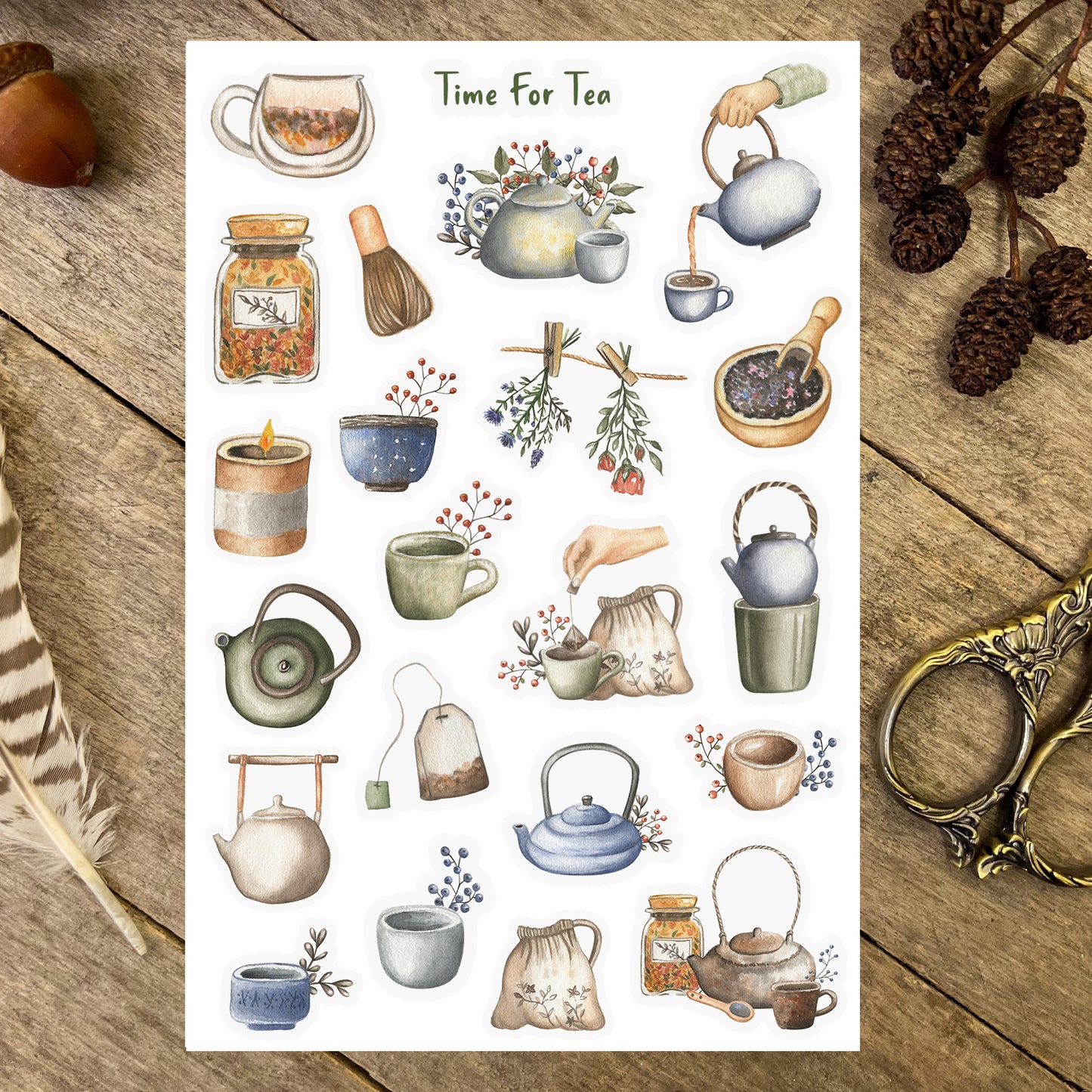Tea Drinking Time For Tea Sticker Sheet