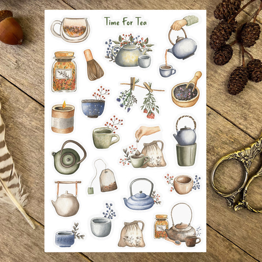 Tea Drinking Time For Tea Sticker Sheet