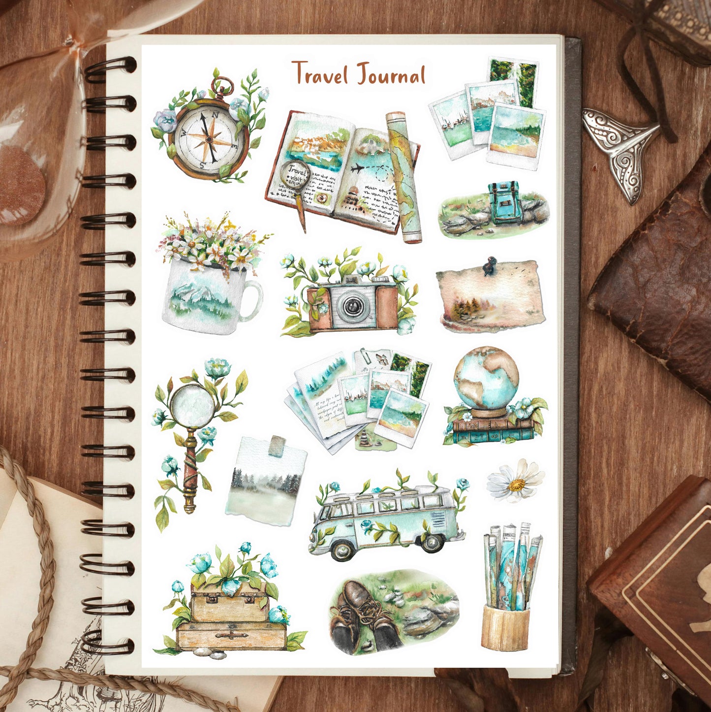 Wanderlust Travel Journal Sticker Sheet